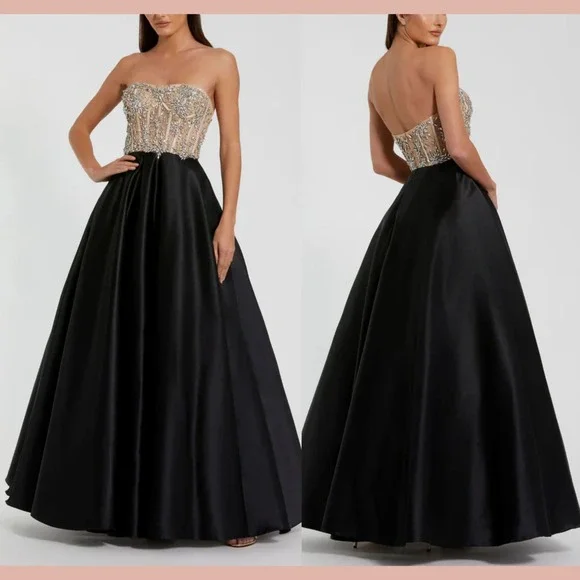 NWT $898 MAC DUGGAL [ 12 ]‎ 20701 Strapless Embellished Bustier Ball Gown S1851